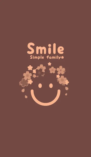 [LINE着せ替え] スマイル＆桜 マホガニーブラウンの画像1