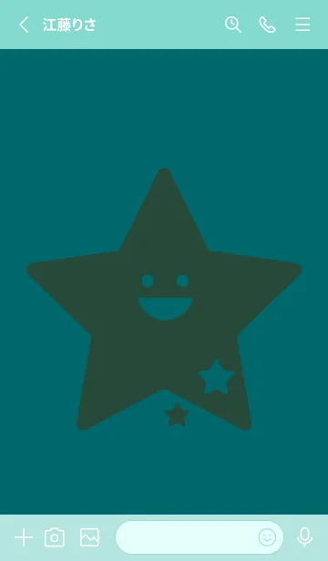 [LINE着せ替え] 星型の着せかえ ティールグリーンの画像2