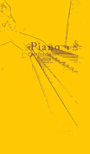 [LINE着せ替え] ピアノ演奏  向日葵色の画像1