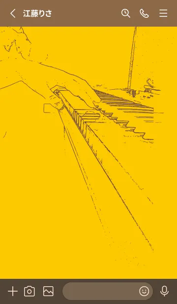 [LINE着せ替え] ピアノ演奏  向日葵色の画像2