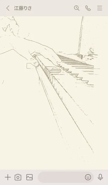 [LINE着せ替え] ピアノ演奏  アイボリーの画像2