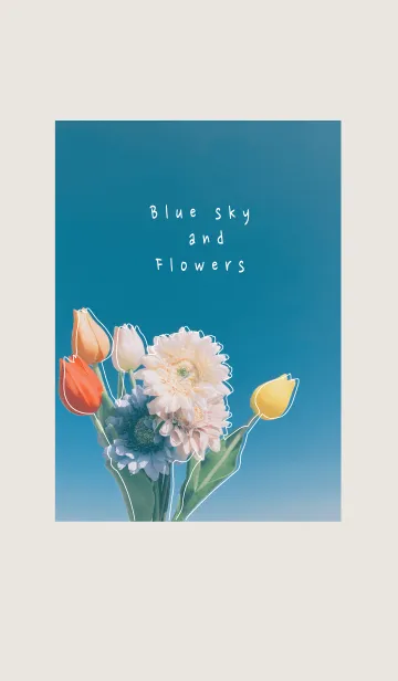 [LINE着せ替え] Blue sky and flowers_02の画像1