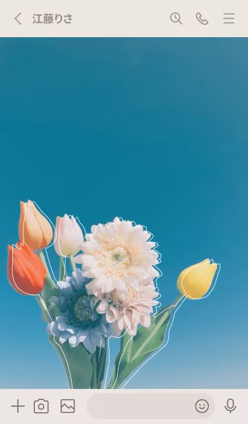 [LINE着せ替え] Blue sky and flowers_02の画像2