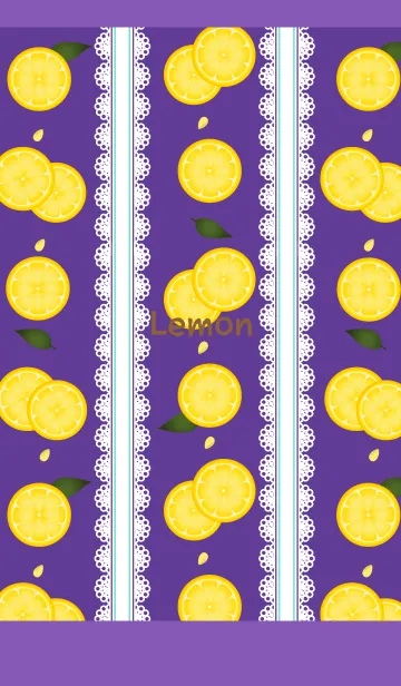 [LINE着せ替え] レースとレモンの着せかえ 紫色の画像1