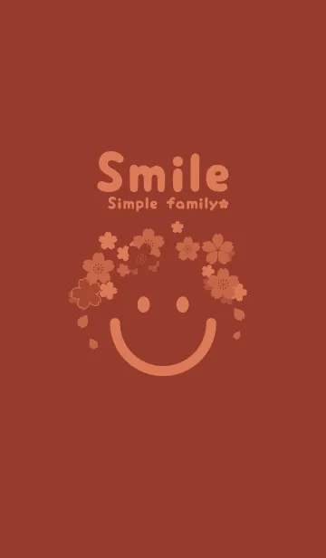 [LINE着せ替え] スマイル＆桜 ガーネットブラウンの画像1