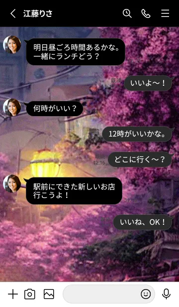 [LINE着せ替え] 和の夜桜#DX24。の画像3
