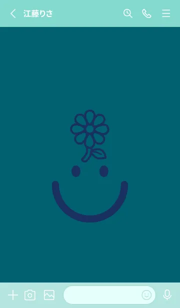 [LINE着せ替え] スマイル＆フラワー ブルーカナールの画像2