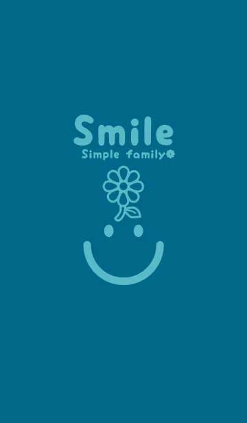 [LINE着せ替え] スマイル＆フラワー マリンブルーの画像1