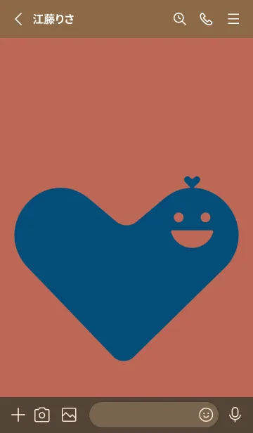 [LINE着せ替え] ハート型の着せかえ テラコッタの画像2