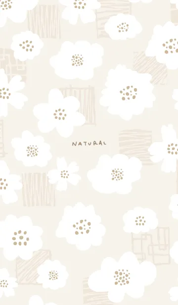 [LINE着せ替え] おしゃれ 花 白 ベージュ3の画像1