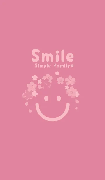 [LINE着せ替え] スマイル＆桜 ペールチェリーピンクの画像1