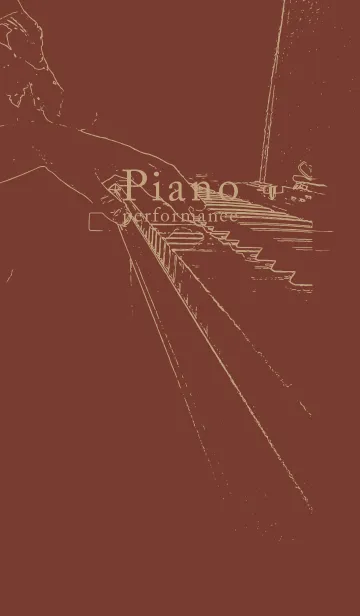 [LINE着せ替え] ピアノ演奏  海老茶の画像1