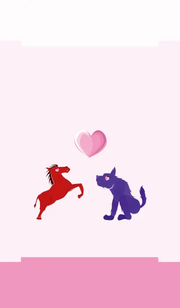 [LINE着せ替え] ekst Red（馬）Love Blue（犬）の画像1