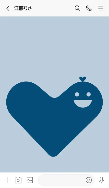 [LINE着せ替え] ハート型の着せかえ パウダーブルーの画像2