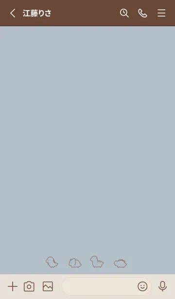 [LINE着せ替え] ちいさな恐竜/ ブルーブラウンの画像2