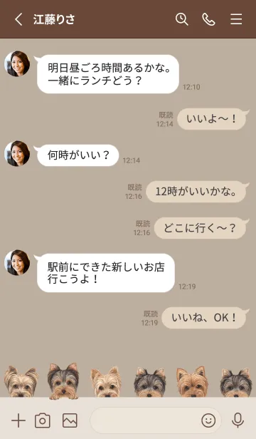[LINE着せ替え] DOGS - ヨーキー - ベージュグレーの画像3