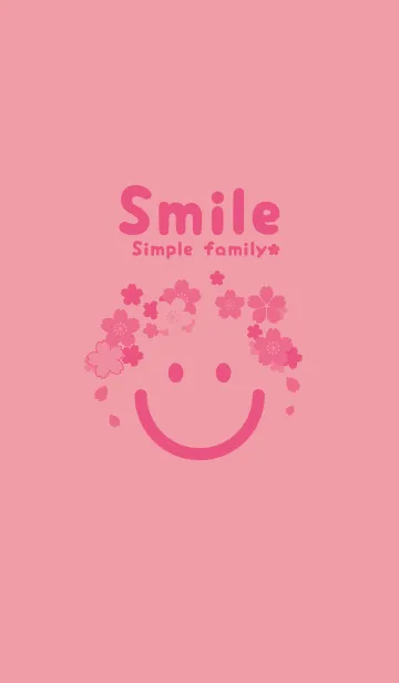[LINE着せ替え] スマイル＆桜 ローズピンクの画像1