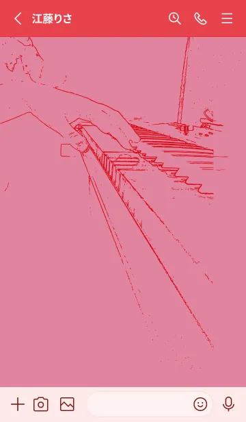 [LINE着せ替え] ピアノ演奏  ペールチェリーピンクの画像2