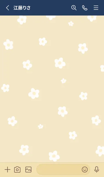 [LINE着せ替え] Floret Pattern - 02-05 Beige Blue 01の画像2