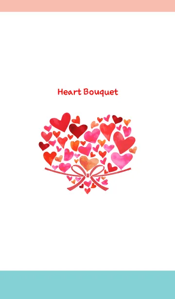 [LINE着せ替え] ハートの花束の着せかえ ピンクと水色の画像1