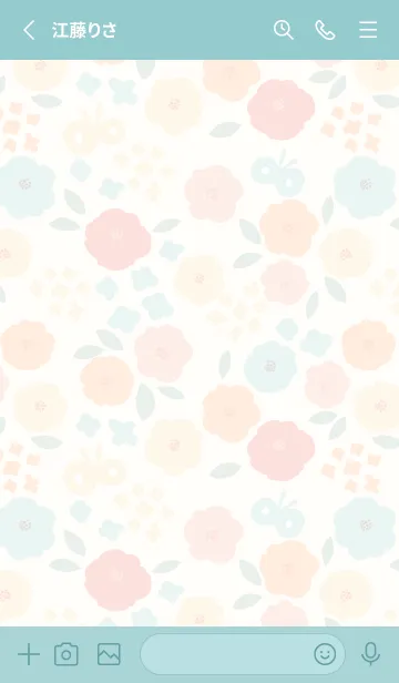 [LINE着せ替え] Nobana spring flower drops apricotの画像2