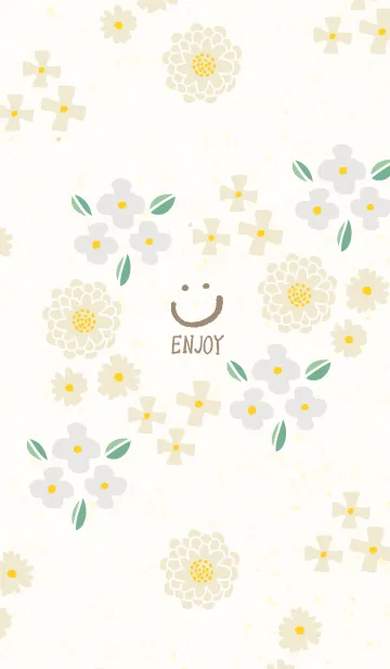 [LINE着せ替え] 大人なベージュとカラフルな花10の画像1