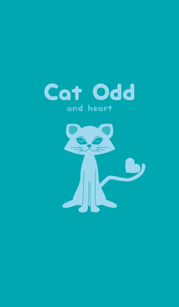 [LINE着せ替え] 猫のオッドとハート 薄浅葱の画像1