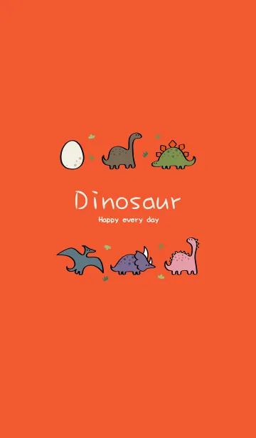 [LINE着せ替え] こんにちは恐竜（オレンジ）の画像1