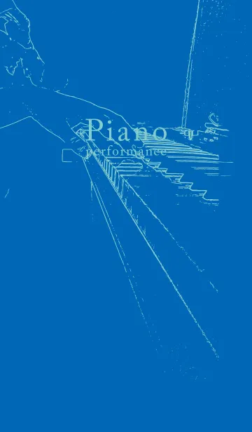[LINE着せ替え] ピアノ演奏  コバルトブルーの画像1