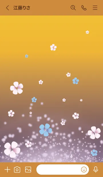 [LINE着せ替え] オレンジ : 運気UP！青い桜の画像2