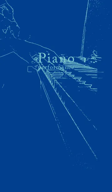 [LINE着せ替え] ピアノ演奏  インクブルーの画像1