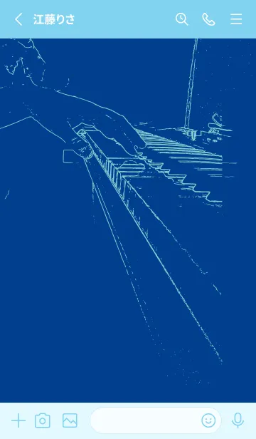 [LINE着せ替え] ピアノ演奏  インクブルーの画像2