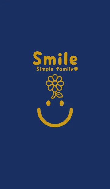 [LINE着せ替え] スマイル＆フラワー 紺青の画像1