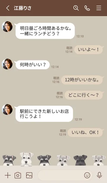 [LINE着せ替え] DOGS - シュナウザー - グリーングレーの画像3