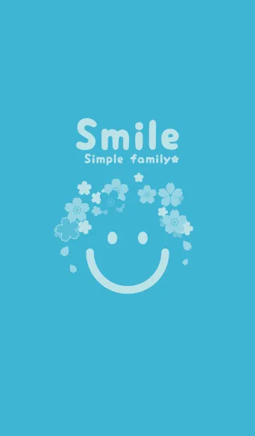 [LINE着せ替え] スマイル＆桜 アクアの画像1