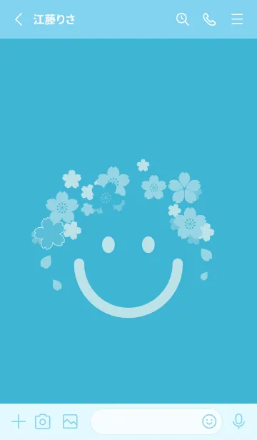 [LINE着せ替え] スマイル＆桜 アクアの画像2