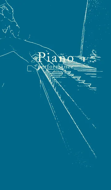 [LINE着せ替え] ピアノ演奏  マリンブルーの画像1