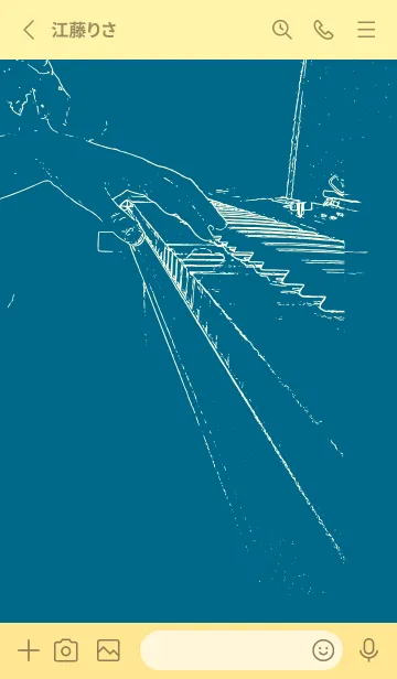 [LINE着せ替え] ピアノ演奏  マリンブルーの画像2