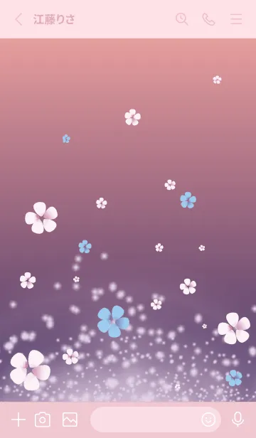 [LINE着せ替え] ピンク : 運気UP！青い桜の画像2