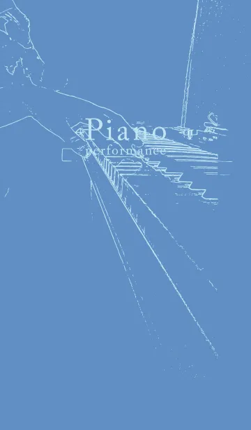 [LINE着せ替え] ピアノ演奏  ペールパステルブルーの画像1