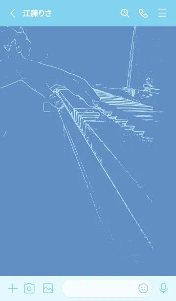 [LINE着せ替え] ピアノ演奏  ペールパステルブルーの画像2