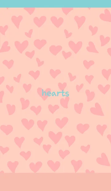 [LINE着せ替え] かわいいハートたち ピンクと水色の画像1