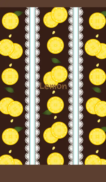 [LINE着せ替え] レースとレモンの着せかえ 茶色の画像1