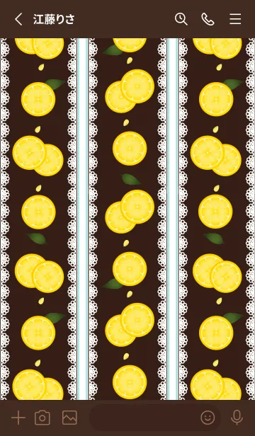 [LINE着せ替え] レースとレモンの着せかえ 茶色の画像2