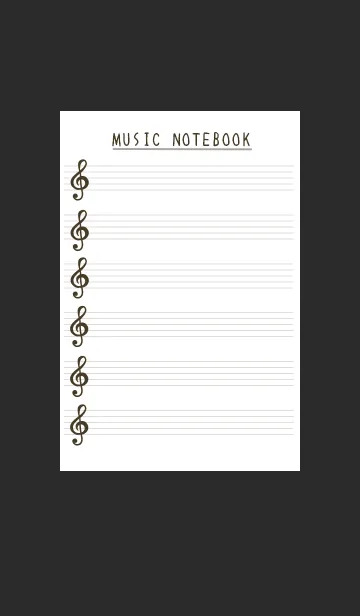 [LINE着せ替え] 音楽ノートの着せかえ/チャコールグレイの画像1