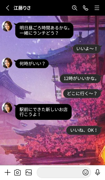 [LINE着せ替え] 和の夜桜#DaA07。の画像3