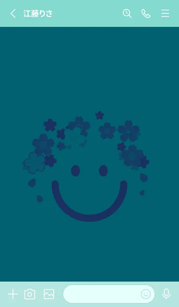 [LINE着せ替え] スマイル＆桜 ブルーカナールの画像2