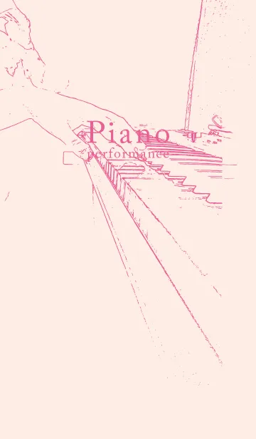 [LINE着せ替え] ピアノ演奏  ディープベビーピンクの画像1