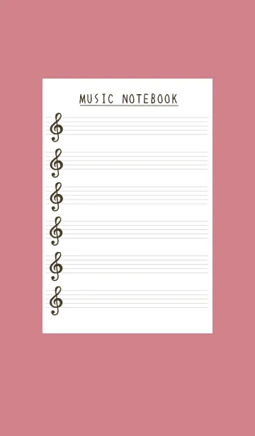[LINE着せ替え] 音楽ノートの着せかえ/くすみレッドの画像1