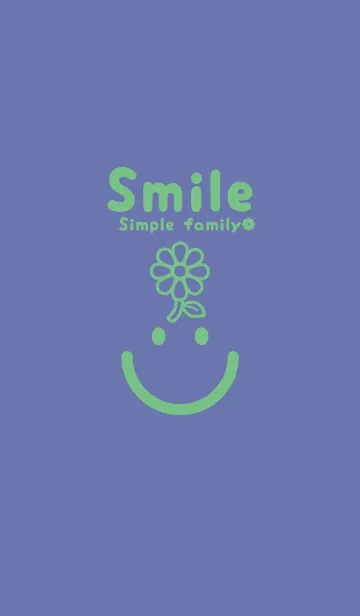 [LINE着せ替え] スマイル＆フラワー サルビアブルーの画像1